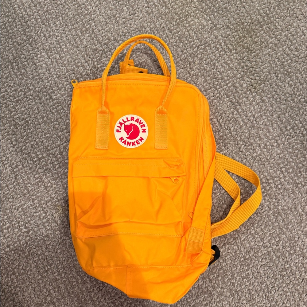Kånken Orange Backpack with Top Handles